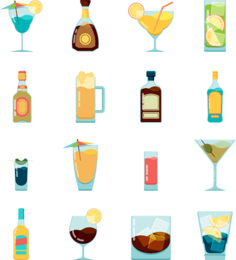 繽紛夏日酒飲圖鑒 從馬提尼到冰啤的矢量藝術(shù)